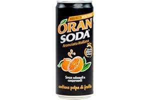 Oran Soda Limonade (24 x 330ml) von Crodo - Orangenlimonade - mit Fruchtfleisch - natürliche Aromen - Orangen aus Süditalien - erfrischend fruchtig - pur oder als Cocktail genießen - EINWEG Dose