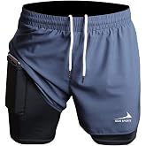 Rane Sports Men's 2 in 1 Sports Shorts Gym Marathon Outdoor Training