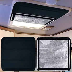 RV MURTS RV Skylight Shade, Double Sides Magnetic Blackout Shades, 16''x16''RV Door Window Shade Cover, Foldable RV Window Cover, RV Privacy, UV Protection, RV Accessories?Black?