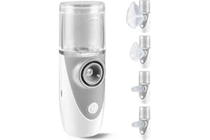 ZeYou Inhalateur Nébuliseur Portable, Chargement par USB Inhalateur pour Enfants et Adultes, Kit Nébuliseur avec Embout Buccal et Masque, Nébuliseur à Trois Vitesses Réglables