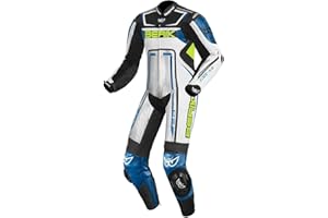 Berik Cosmic 1-Teiler Motorrad Lederkombi (Black/White/Blue,52)