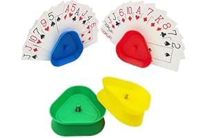FYBlossom 4pcs Spielkartenhalter Kartenspiele Kartenhalter Kind für Behinderte, Kartenständer Spielkartenständer Karten Spielen ohne Hände Kinder Dreieck Spielkarten Halter,Größe:ca.8,6 x 8,2 x 2,5cm