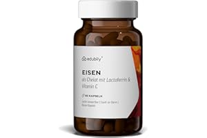 ‎EDUBILY NUTRITION edubily nutrition® Eisen mit Lactoferrin - Eisentabletten hochdosiert mit Lactoferrin & Vitamin C aus Acerola-Extrakt - Kleine, leicht zu schluckende Kapseln (90 Kapseln)