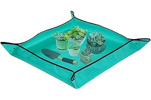 Mizijia Tappetino da Trapianto Pieghevole,Tappetino PE per Piante Impermeabile Tappetino per Piantare succulente per Rinvaso,Piantina Tappetino da Giardinaggio (100x100cm, Verde)