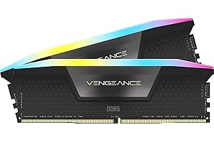 ‎CORSAIR Corsair Vengeance RGB DDR5 RAM 32GB (2x16GB) 6400MHz CL32 Intel XMP iCUE Kompatibel Computer Speicher - Schwarz (CMH32GX5M2B6400C32)