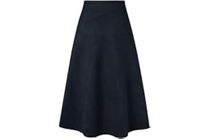 Kate Kasin Women's Elegant Thickened Suede Midi Skirt A-Line Skirt Faux Suede High Waisted Bodycon A-Line Midi Skirts