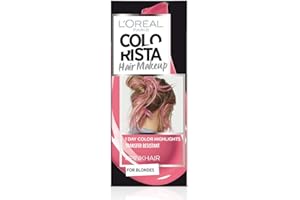 L'OREAL PARIS L'Oréal Paris Colorista Hair Makeup Colorazione Temporanea 1 Giorno per Ciocche e Punte, Tinta per Capelli Biondi, Meches Rosa Pastello, 30 ml