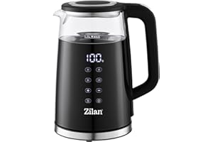 ZILAN Z ŞEKIL Zilan, Bollitore Intelligente con Schermo Digitale a Doppia Parete, Capacità di 1,7 Lt, 2200W, Funzione di Mantenimento in Caldo, Protezione dall'Ebullizione a Secco, Quattro Temperature Preimpostate,