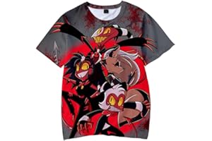 EAST-HAI-BUY Camiseta De Anime Helluva Boss 3D Cuello Redondo Camiseta Hombres Mujeres Manga Corta Harajuku Streetwear Dibujos Animados Helluva Boss 2 Tops Divertidos para Niños y Niñas