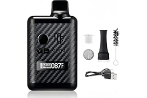 KINZON Vaporizzatore per erbe secche Virgo, camera di riscaldamento in ceramica, display OLED e controllo della temperatura (Nero)
