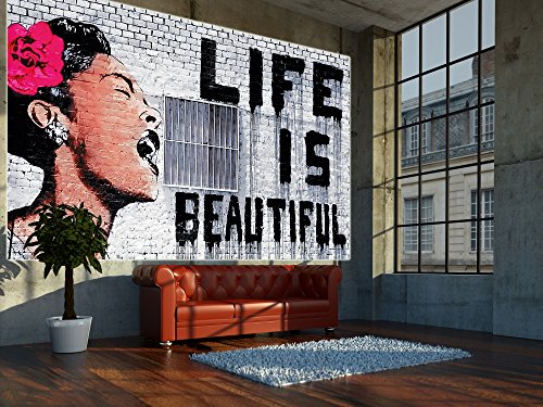 Poster Banksy Graffiti Künstler Wandbild Dekoration Life is Beautiful Pop Art Street Style Street Art Stencil Straßenkünstler | Fotoposter Wanddeko Bild Wandgestaltung by GREAT ART (140 x 100 cm) - 8