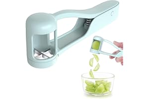 COPBOPWN Grape Cutter for Toddlers, Stainless Steel Quarter Grape Slicer Tool for Baby Quick Fruit Cutter Safe Ergonomic Non-Slip Handls for Cherry Tomatoes Strawberries Kitchen Gadgets for Fruit Salad (Blue)