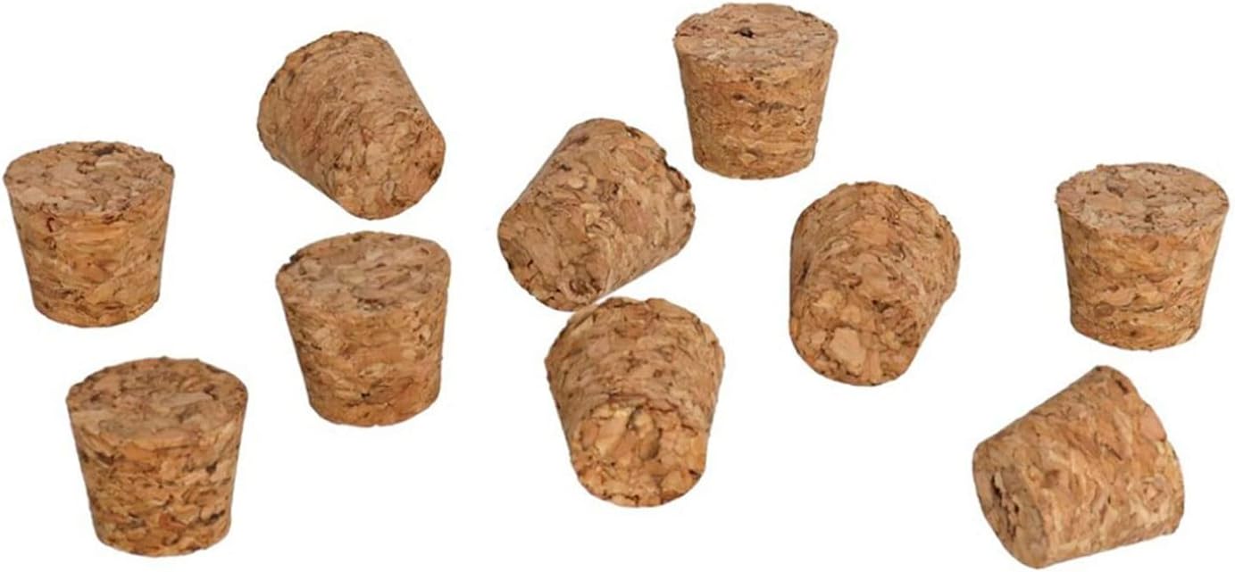 Acan Tradineur - Pack de 10 tapones cónicos de corcho para botellas, garrafas, botes, frascos, bar, restaurante, vino, aceite, 20 x 15 x 17 mm