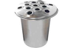 MR. BARRY'S HANDMADE Silver Memorial Grave Vase with Lid | Grave Flower Vase Cemetery Pot | Cemetery Decorations | Round Aluminium Grave Vase Insert With Lid (1)