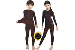 NOOYME Intimo Termico Bambino Biancheria Intima Termica Bambina Pantaloni e Maglia Termica Traspirante Asciugatura Rapida per Sci Corsa Calcio