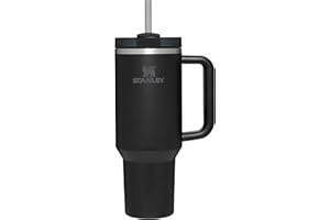 ‎STANLEY Stanley Quencher H2.0 Flowstate Trinkflasche Mit Strohhalm 1.2L - Thermobecher Kühlt 11 Stunden - 48 Stunden Eisgekühlt - Spülmaschinenfest - Thermosflasche BPA Frei - Edelstahl Trinkbecher - Black