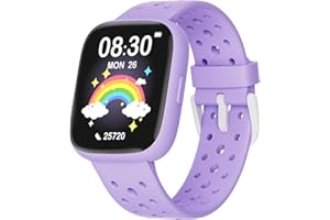 TICTIKY Kids Smart Watch for Girls 5-12, Kids Fitness Tracker Watch with Pedometer, No Phone Needed, Games with Parental Control, IP68 Waterproof, Heart Rate, Sleep Monitor, Step Counter, 80 Sports