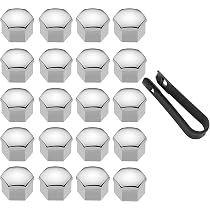 19mm Smooth Chrome Wheel Nut Bolt Covers Caps Universal Set For Any Car
