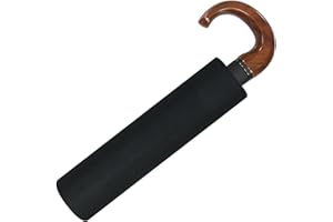 Pierre Cardin Parapluie pliant pour homme - Ouverture et fermeture automatiques - Poignée bois - Noir 30 cm