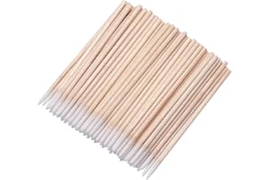 RDNKVB Lot De 300 Cotons-Tiges Avec Manche En BoisMicro Applicateur,7 Cm, En Bois Pour Sourcils, Maquillage, Tatouage, Ongles