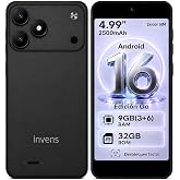 invens TK02 Telefonos Moviles Libres, 9(3+6) GB+32GB/128GB TF Tel&eacute;fono M&oacute;vil, Android 16, 5'' HD+, 8MP+5MP M&oacute;vil, 2500mAh, Sm