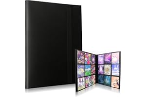 FOESIHEP Album kolekcjonerski na karty, 360 kieszonek ze skóry PU, album na karty kolekcjonerskie, 20 stron po 18 kieszeni, album na karty, prezent dla dzieci, wodoszczelny, segregator na karty do gry