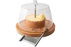 BOSKA Fraiseur à Fromage avec Cloche Amigo - Pour Girolle, Tête de Moine et Chocolat - Bois