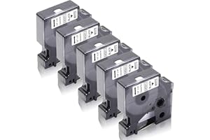 Xemax Compatibile Nastro 12mm x 7m Sostituzione per 45013 S0720530 Nero su Bianco Cassette per LabelManager 120P 160 210D 280 350 420P 500TS PC II PnP, LabelPoint 150 250 300 400 450 Duo, 5 Pacco