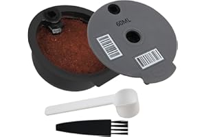 HONEYHOUSE Reusable Coffee Capsule, Compatible with Bosch Tassimo Machines, Coffee Filter Refillable, Coffee Pods with Readable Barcode