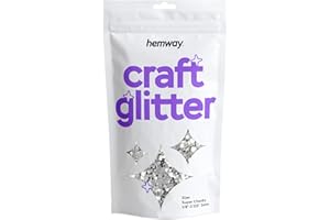Hemway Craft Glitter - Super Chunky 1/8" 0,125" (3mm) - Artes del brillo para manualidades Vasos de papel de vidrio decoraciones diy de Proyectos - 100g - Plata