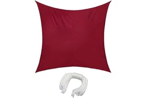 jarolift Sonnensegel Quadrat, Wasserdicht, Sonnenschutz Sichtschutz für Terrasse Garten Balkon, Polyestergewebe, 360 x 360 cm, Weinrot