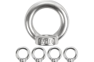 5 Stück Ringmutter M10, Leryati 304 Edelstahl Gewinde Ösenmutter, Ringösen Augenmuttern Ringschraube, Ringmuttern for Befestigen Sie hängende Ornamente Blumentöpfe Schaukelständer usw.