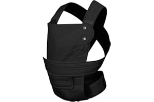 marsupi Classic Babytrage - Neugeborene von der Geburt bis zu 15 kg - Baby Erstaustattung - Klett-Verschluss - Leicht und Kompakt - Black XL