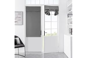 MEIDER Door Curtains for Door Window, French Door Curtains for Privacy, Easy Installed Tricia Door Blinds Panels,Front Door Sidelight Curtain Tie up Shade, Washable Curtain 1 Panel (Grey, 30*40(Inch))