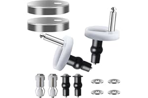 WELHAEPI Kit Universal de Fijación para Asiento de Inodoro, 10 Pzs WC Tapa Fijaciones Tornillos, Accesorios de Montaje para Tapa de Inodoro en Acero Inoxidable, Herrajes de Bisagra para Asiento de WC