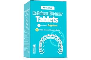 Y-Kelin Retainer Cleaner,Retainer Cleansing Tablets, Denture Cleaning Tablet, Retainer,Dentures,Mouth Guard Cleaner 96 Tablet (96 Count (Pack of 1))