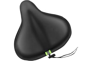 MSDADA Housse de siège de vélo en Mousse à mémoire de Forme Extra Souple pour Homme et Femme,Coussin de Selle Confortable avec Housse résistante à l'eau et à la poussière,Spin Class ou vélo de Plein air