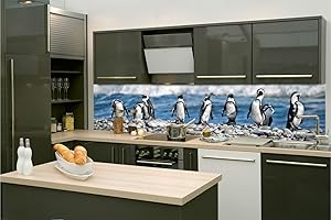 Dimex Küchenrückwand Folie Selbstklebend Pinguine 260 x 60 cm | Klebefolie - Dekofolie - Spritzschutz für Küche