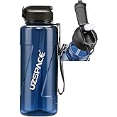 Uzspace FiftyFifty PİPETLİ MEGA BOY 1500ml Tritan Su Matarası Lacivert