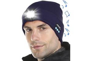 Attikee Bluetooth Hat Beanie with Headphones, Winter Knitted Music Cap with Stereo Speakers & Mic, Unisex Torch Hat for Men Women Teens