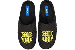 MARPEN SLIPPERS, Zapatillas de Casa de Invierno Oficiales del FC Barcelona de Fútbol Acolchadas para Hombre o Mujer