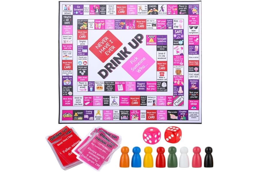 Hlayshing Drinking Game for Adults,Adult Monopoly Board Game,Truth Or Dare Game Adult for 2-8 Players,Icebreaker Party Game for Girls Night Bachelorette,Groups,Friends & House Parties