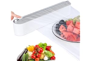 Tivray Magnetischer Frischhaltefolienspender mit Schneider, Abroller und Spender für Alufolie Und Frischhaltefolie, Praktischer Folienspender Folienschneider für Küche