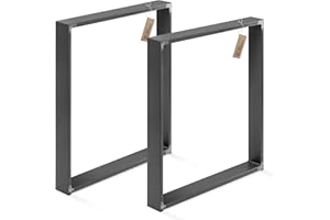 LAMO Manufaktur Gambe per tavolo da pranzo, scrivania, Simple Medium, profilo 60x30 mm, 70x72 cm (LxA), Acciaio Grezzo Laccato, 2 pz., LTS-01-D-EE-0000