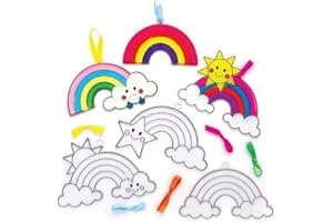 ‎BAKER ROSS Baker Ross FE148 Regenbogen-Sonnenfänger zum Basteln, 10 Stück, Buntglas-Effekt, für Kinder zum Dekorieren und Präsentieren, für Kunst- und Bastelaktivitäten