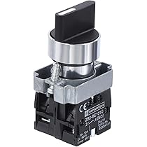 Selettore Rotativo 2NO 3 Posizioni - 22mm 440V 10A - 2 Pezzi Per Quadri Elettrici