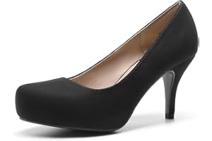 DREAM PAIRS Women's Low Stiletto Heel Party Shoes Classic Elegant Versatile Dress Platform Pumps TIFFANNY