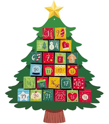 CALENDARIO DELL'AVVENTO BABBO NATALE IN LEGNO DATARIO DATA DECORAZIONI Natalizie 8021000016411