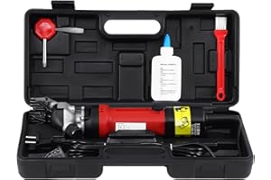 H-YEEU Tondeuse Mouton Électrique, 690W Tondeuse à Moutons Machine avec 6 Vitesses Réglables,2400rpm Machine de Cisaillement Professionnelle pour Animaux Mouton Laine Chèvres (Rouge)