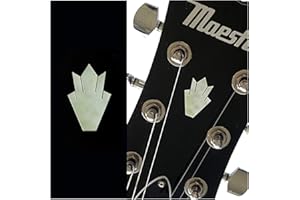 Inlaystickers Para cabezal de guitarra - Corona cerrada (juego de 2 piezas) - White Pearl H-109CC-WT-SET